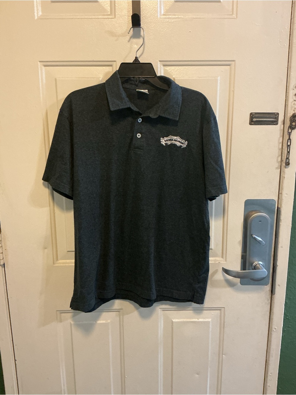 Men's Dark Charcoal Polo Shirt with Chest Embroidery
